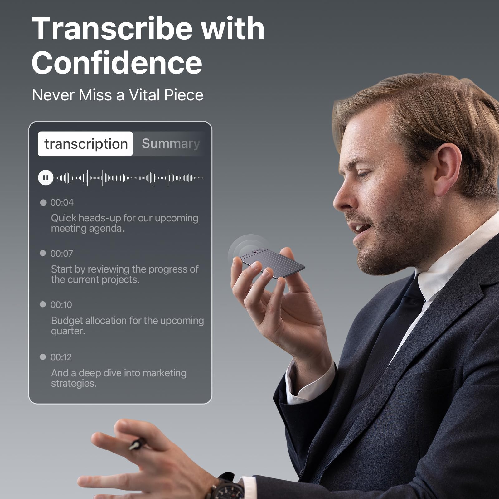 Ai Voice Recorder, Plaud Note Voice Recorder W/Case, App Control, Transcribe & Summarize Empowered By Chatgpt, Support 59 Langua